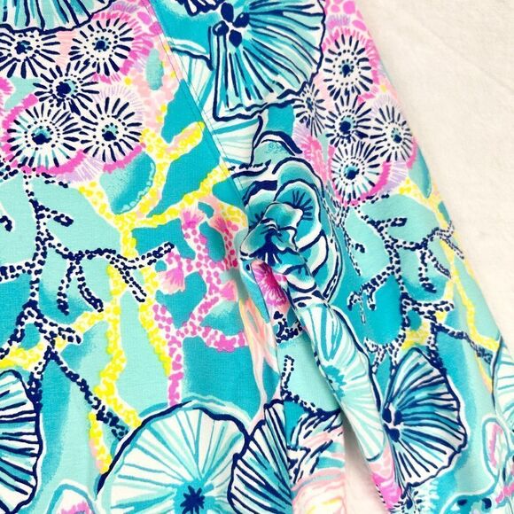 Lilly Pulitzer UPF 50+ Skipper Popover Bali Blue Once Upon A Tide Size XS - Picture 9 of 11